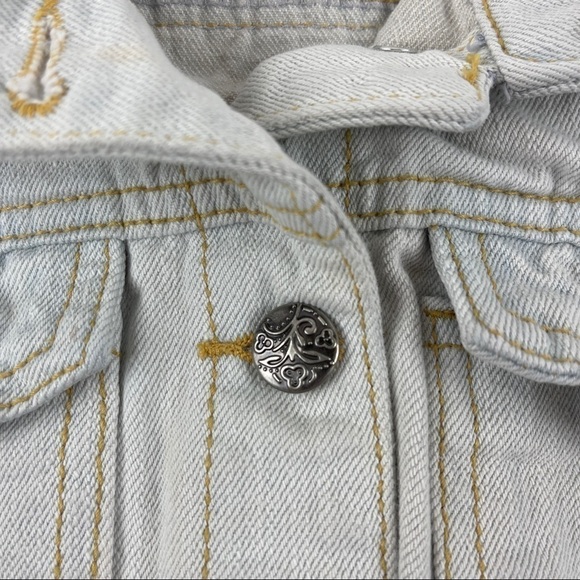 Rue 21 Jean Jacket Womens Medium Cut Off Light Wash - Picture 5 of 8